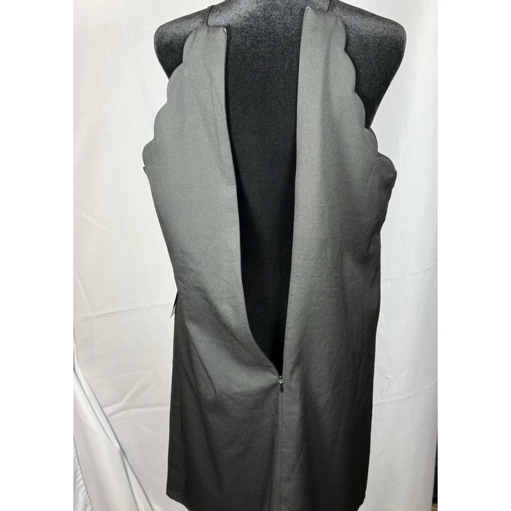 Lulus NWT Scalloped Endlessly Endearing Black Dress Large LBD NEW WITH TAGS